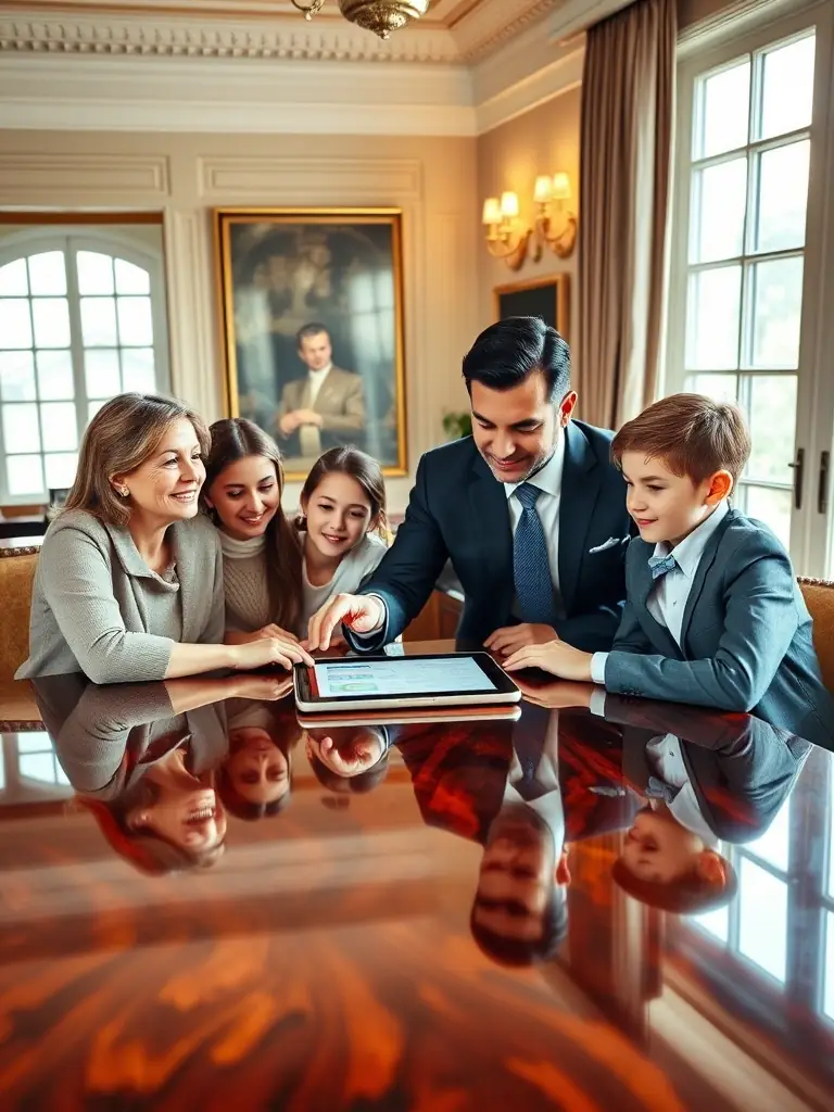 A South African family confidently planning their financial future with the help of a financial consultant, highlighting the importance of financial planning.