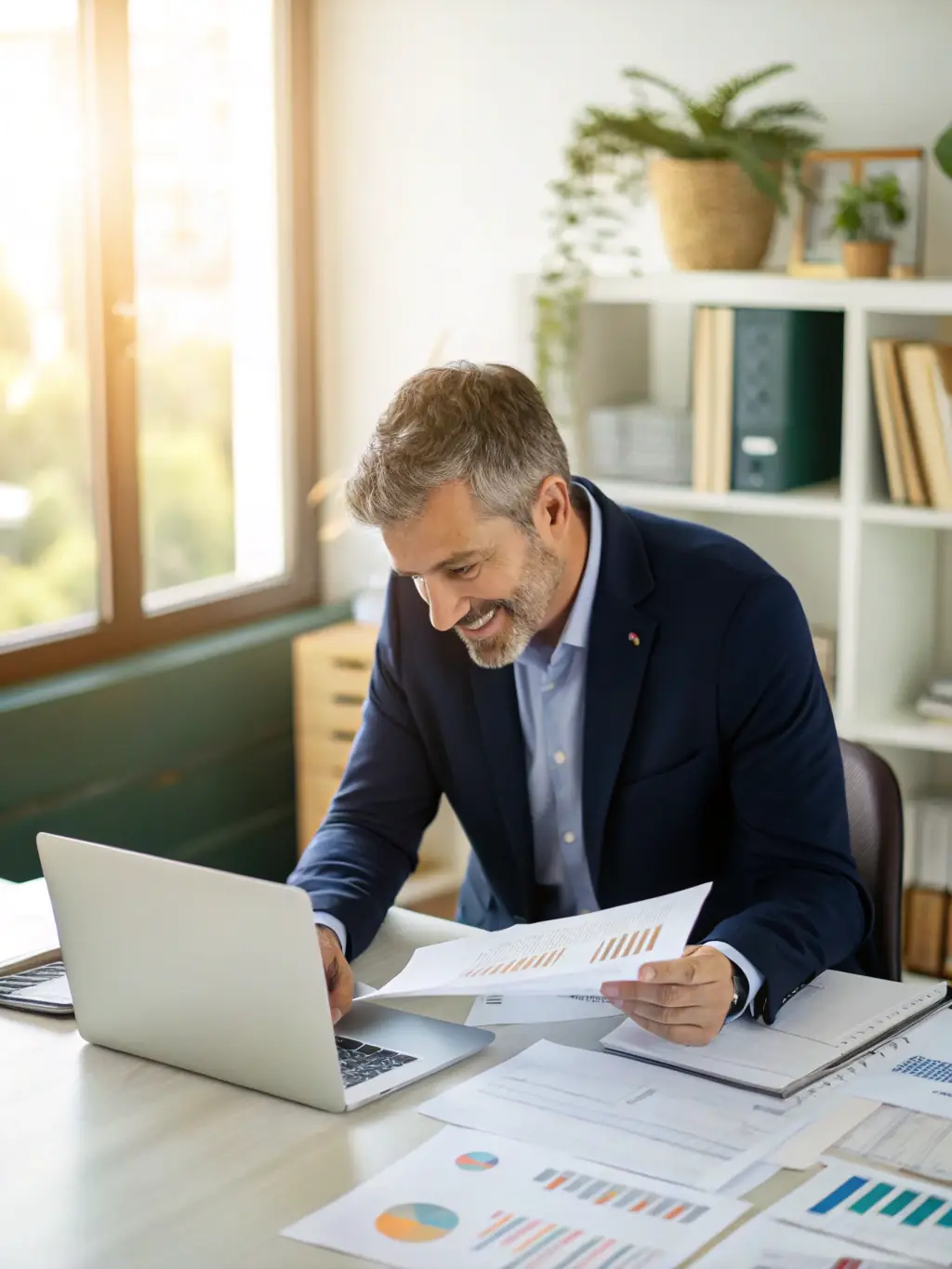 A professional South African financial advisor providing investment advice in a modern office setting, emphasizing trust and expertise.